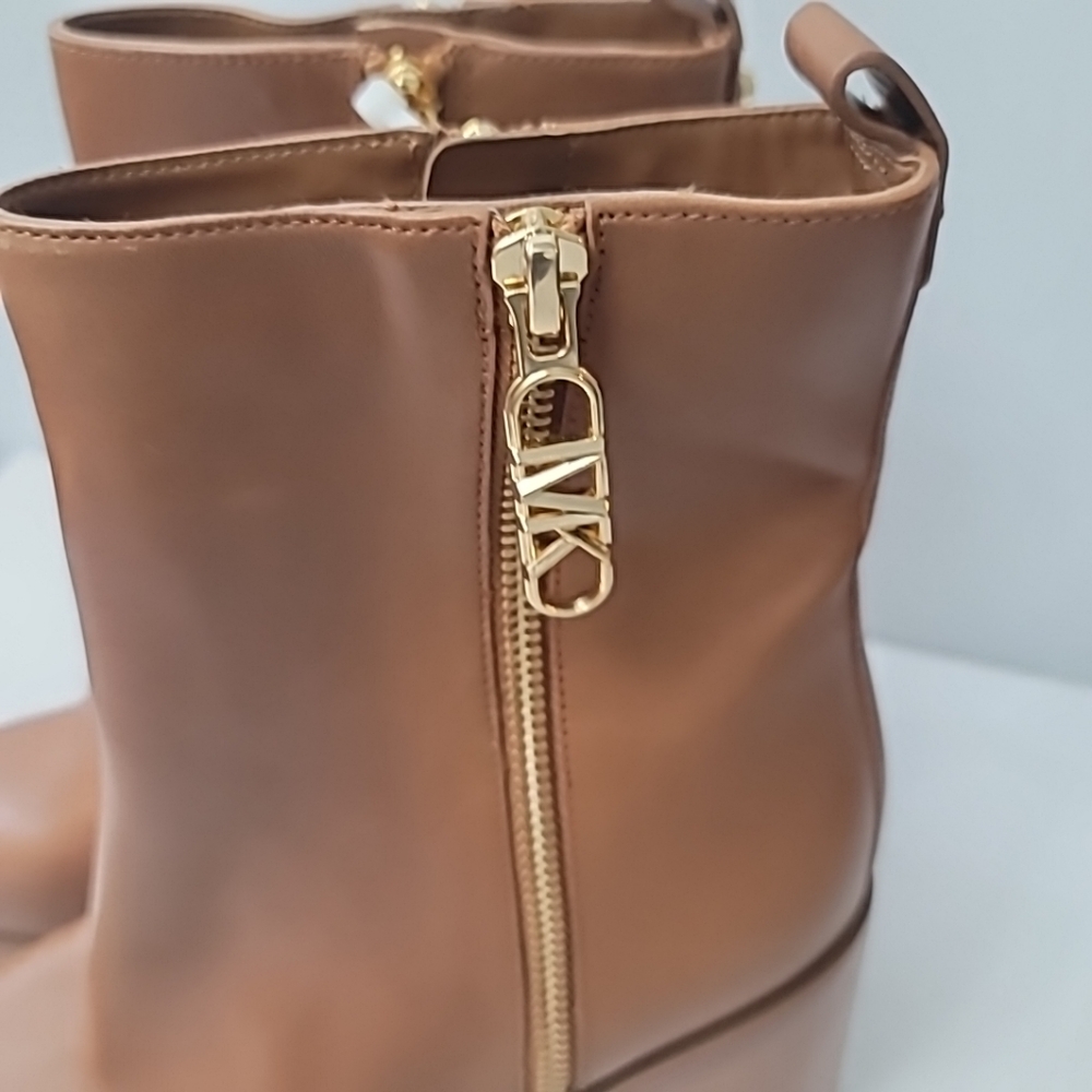 Michael Kors Luggage Regan Mid Heeled Ankle Boots - Picture 9 of 11
